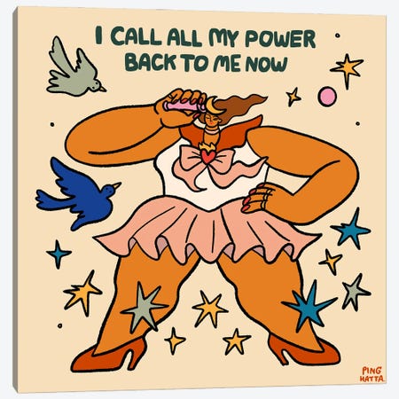 I Call All My Power Back To Me Now Canvas Print #PHT83} by Ping Hatta Canvas Artwork