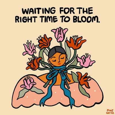 Waiting For The Right Time To Bloom by Ping Hatta multi panel art