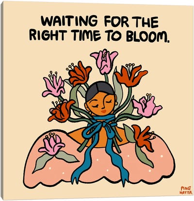 Waiting For The Right Time To Bloom Canvas Art Print - Ping Hatta