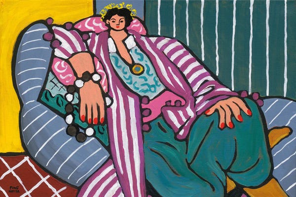 Artists Like Matisse: Odalisque In Purple Robe by Ping Hatta