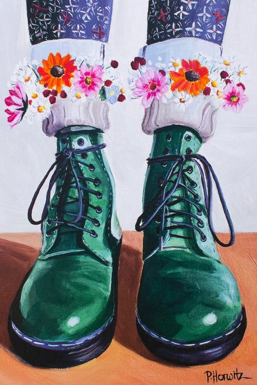 Green Boots by Pattie Horwitz wall art