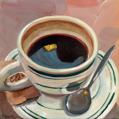 Hot Tea by Pattie Horwitz framed canvas print