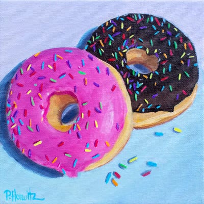 Two Donuts by Pattie Horwitz canvas print