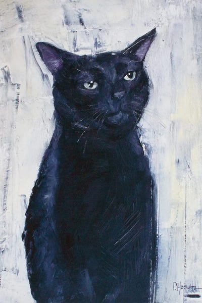 Black & White Decorative Art: Zoned Out Cat by Pattie Horwitz