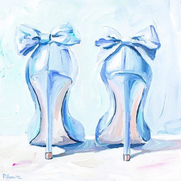 Blue Satin Heels