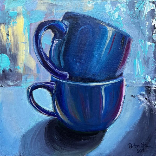 Kitchen: Blue Cups by Pattie Horwitz