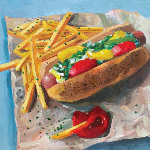 Foodie: Chicago Hot Dog And Fries by Pattie Horwitz