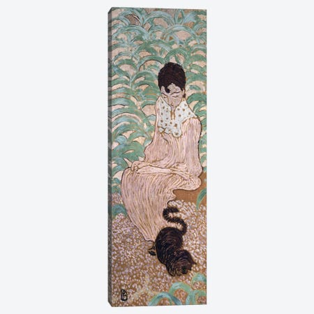 Seated Woman With A Cat, One Of Four Panels Of 'Women In The Garden', 1891 Canvas Print #PIB105} by Pierre Bonnard Canvas Wall Art