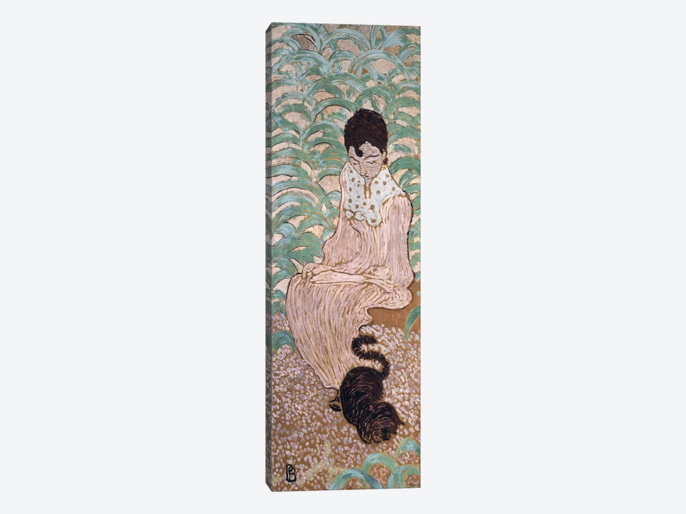 Seated Woman With A Cat, One Of Four Panels Of 'Women In The Garden', 1891 by Pierre Bonnard 1-piece Canvas Print