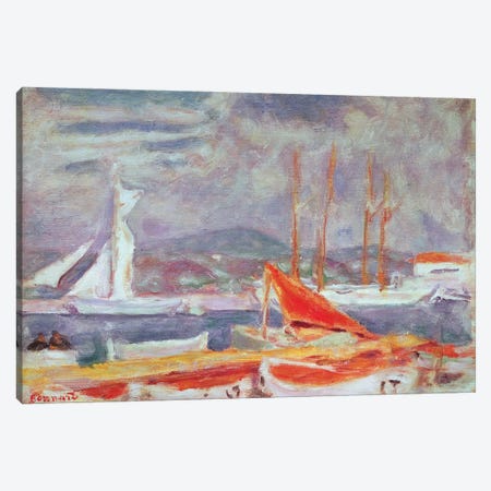 The Port At St. Tropez, C.1914 Canvas Print #PIB164} by Pierre Bonnard Canvas Artwork