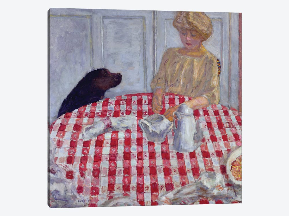 The Red Checked Table Cloth, Or The Dog'S Dinner, 1910 by Pierre Bonnard 1-piece Canvas Print