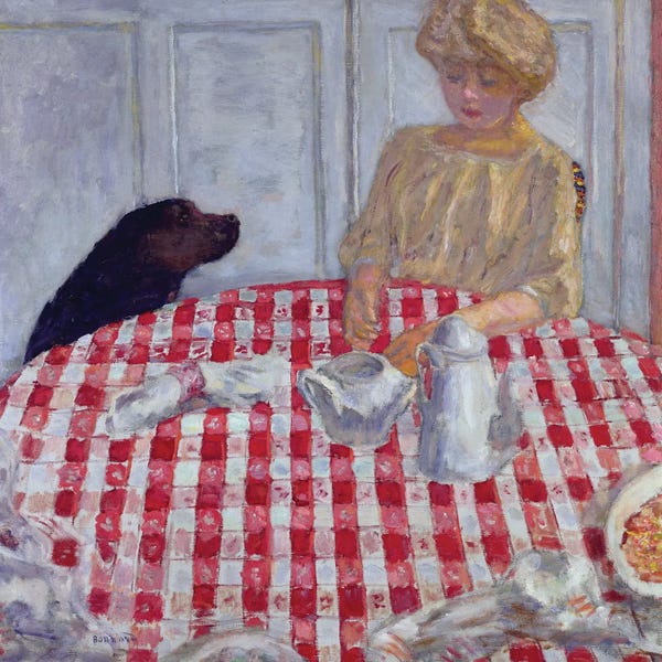 Post-Impressionism: The Red Checked Table Cloth, Or The Dog'S Dinner, 1910 by Pierre Bonnard