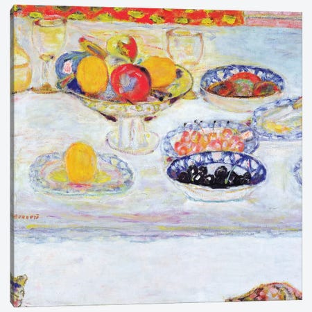 Bowl And Plates Of Fruit, 1930-32 Canvas Print #PIB17} by Pierre Bonnard Canvas Print