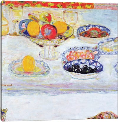 Bowl And Plates Of Fruit, 1930-32 Canvas Art Print