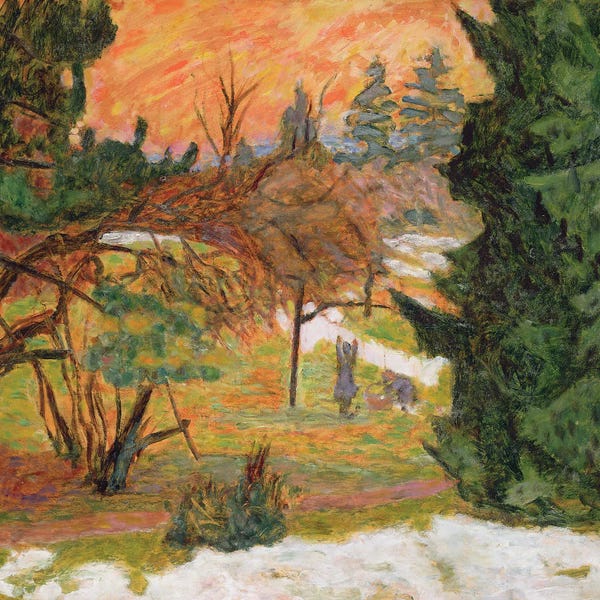 Post-Impressionism: The Washing Line In The Park At Le Grand-Lemps, C.1917 by Pierre Bonnard