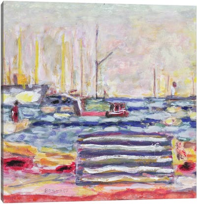 A Port In Normandy, C.1930 Canvas Art Print