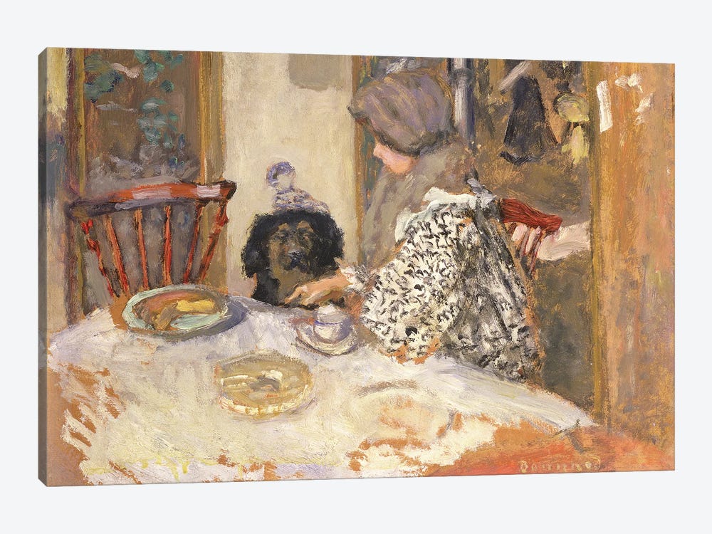 Woman With A Dog At The Table by Pierre Bonnard 1-piece Canvas Wall Art