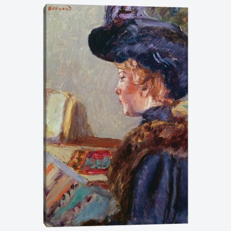 Young Woman Printing Canvas Print #PIB210} by Pierre Bonnard Art Print