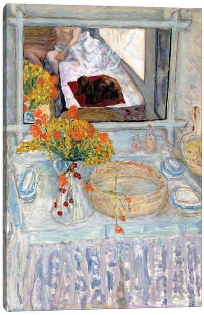 Dressing Table With Mirror, C.1913 Canvas Art Print - Interiors