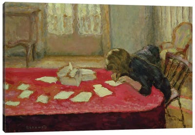 Girl Writing, 1908 Canvas Art Print - Pierre Bonnard
