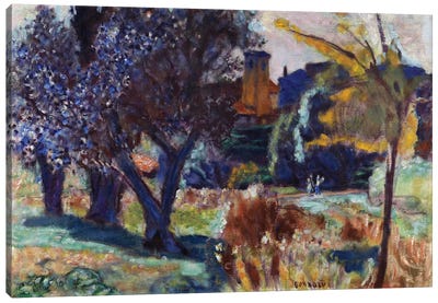 Landscape With Olive Trees And A Chapel, C.1924 Canvas Art Print - Olive Tree Art