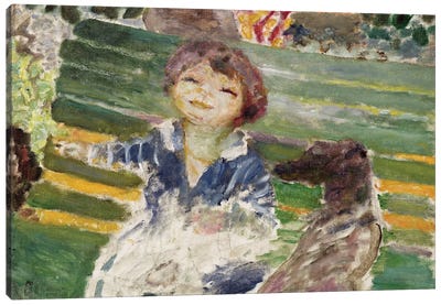 Little Girl With A Dog, 1929-32 Canvas Art Print - Pierre Bonnard