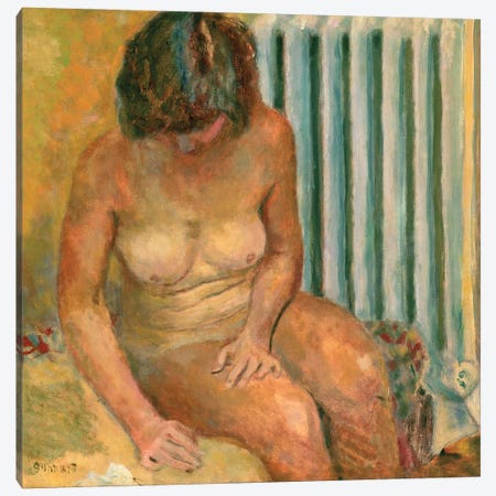 Nude By The Radiator, 1928 Canvas Print #PIB79} by Pierre Bonnard Canvas Artwork