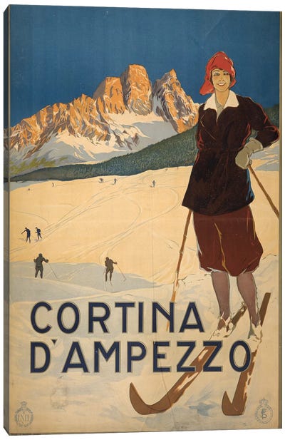 Cortina d'Ampezzo Canvas Art Print - Skiing Art