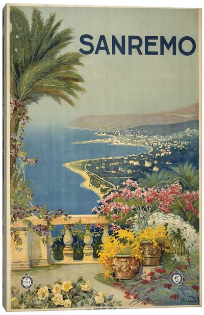 San Remo, Italy Travel Poster Canvas Art Print