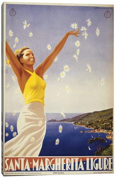 Santa Margherita, Italy Travel Poster Canvas Art Print