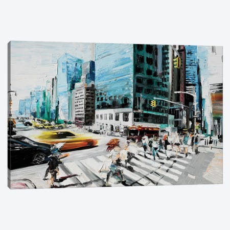 Walking In The Streets Canvas Print #PIE120} by Piero Manrique Canvas Wall Art