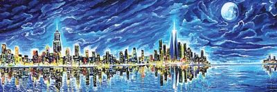 New York Sky Night by Piero Manrique canvas print