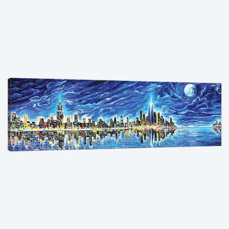 New York Sky Night Canvas Print #PIE36} by Piero Manrique Canvas Art