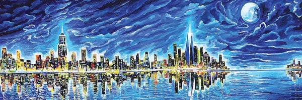 New York City Skylines: New York Sky Night by Piero Manrique