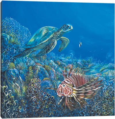 Blue Canvas Art Print - Ocean Treasures