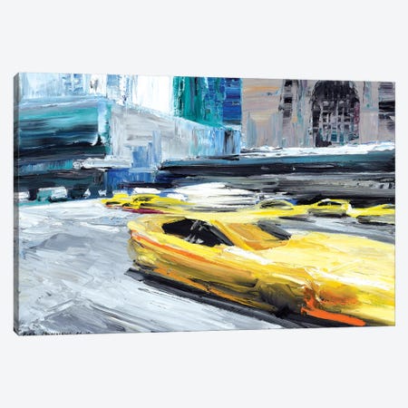 Taxi Ride Canvas Print #PIE76} by Piero Manrique Canvas Wall Art