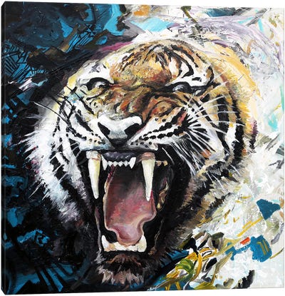 Tiger Roar Canvas Art Print - Tiger Art