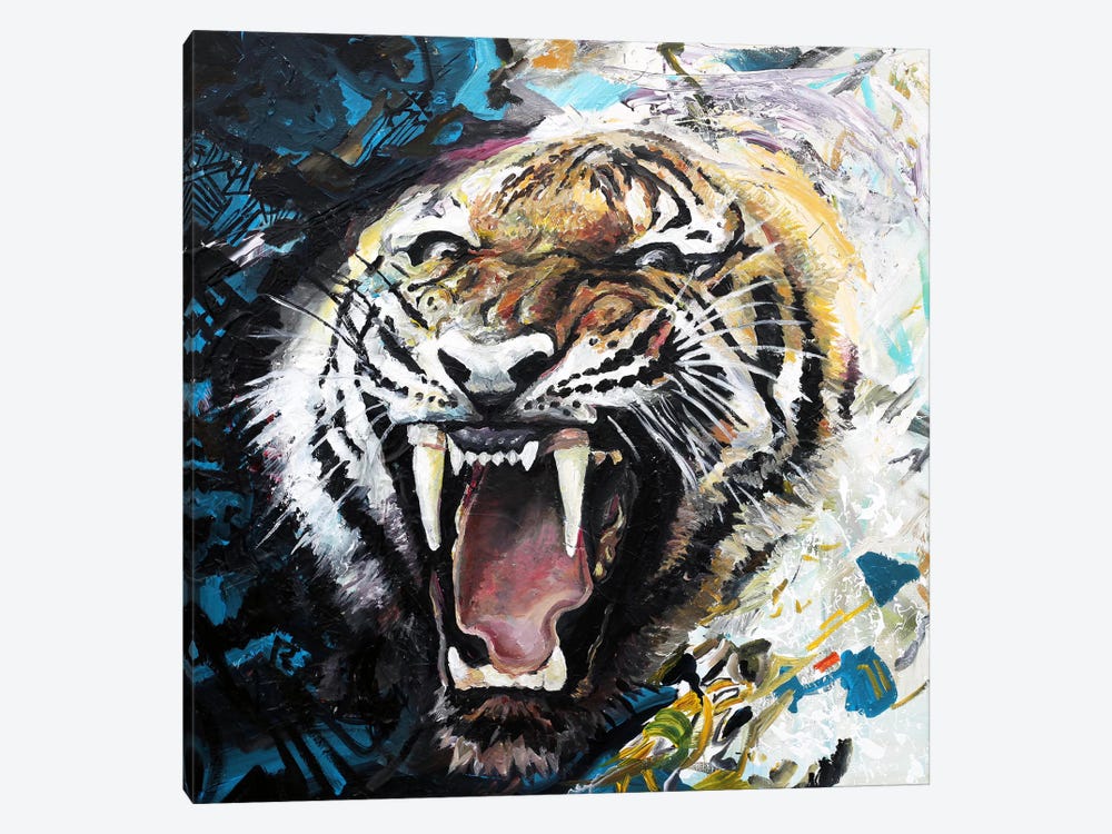Tiger Roar by Piero Manrique 1-piece Canvas Art Print