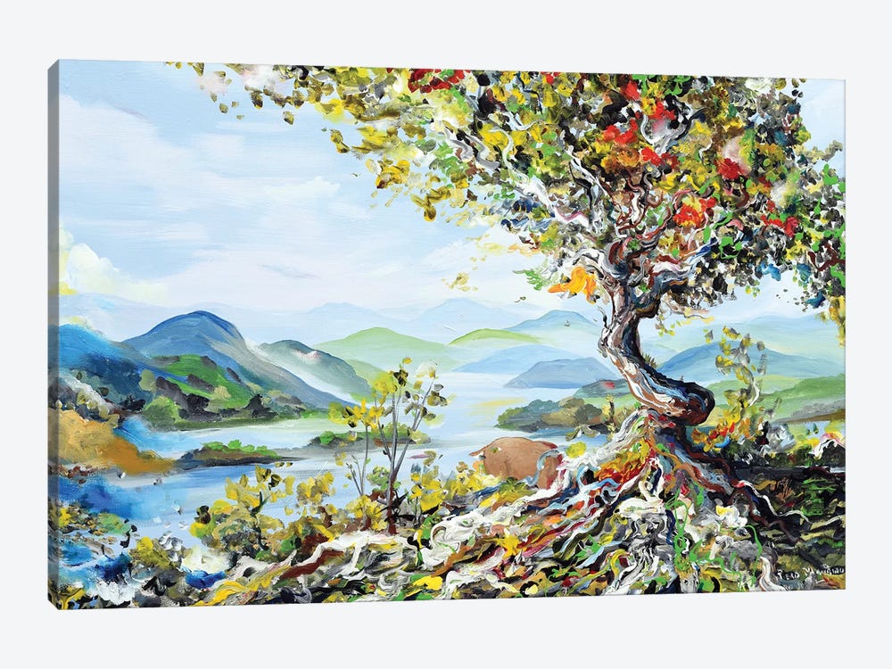Tree With Mountains by Piero Manrique 1-piece Canvas Wall Art