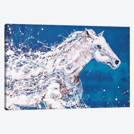 White Horse Canvas Print #PIE97} by Piero Manrique Canvas Wall Art