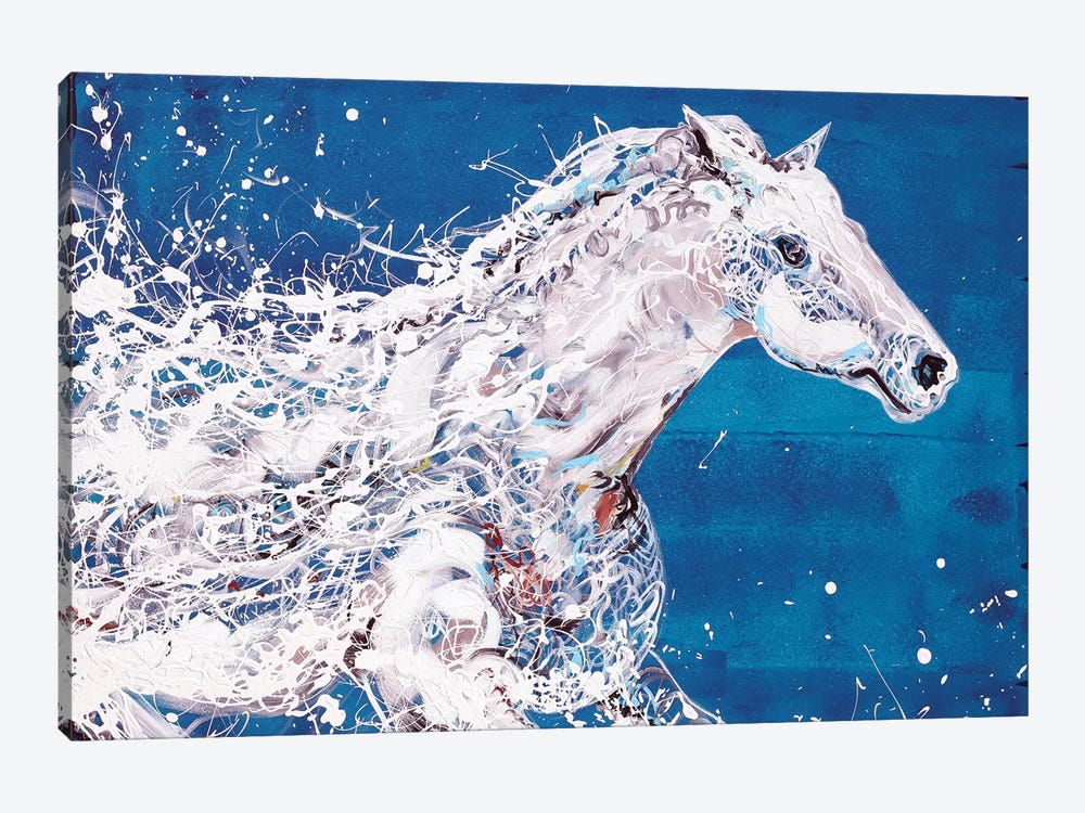 White Horse by Piero Manrique 1-piece Canvas Print