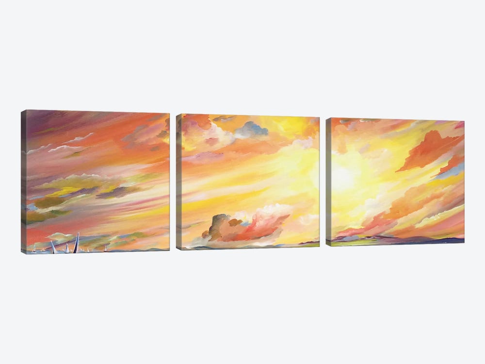 Brilliant Sunset 3-piece Canvas Print