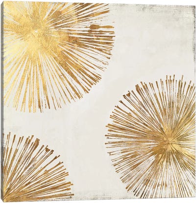 Gold Star II Canvas Art Print - Circular Abstract Art