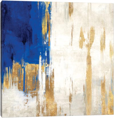 Indigo Abstract III Canvas Art Print - Pantone 2020 Classic Blue