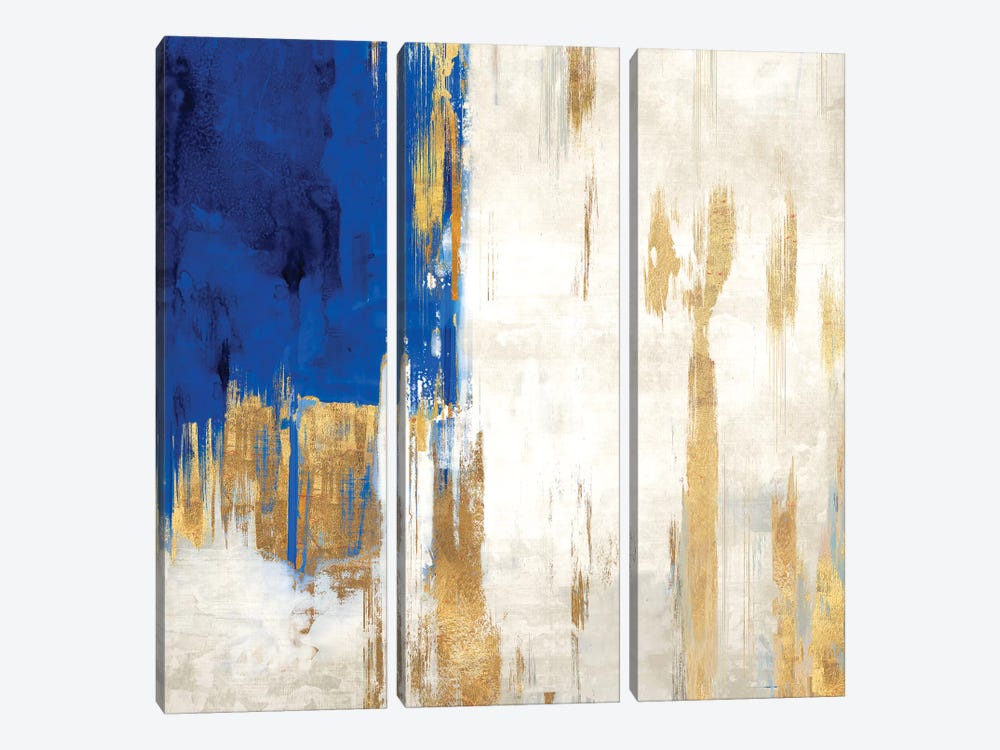Indigo Abstract III by PI Galerie 3-piece Canvas Art Print