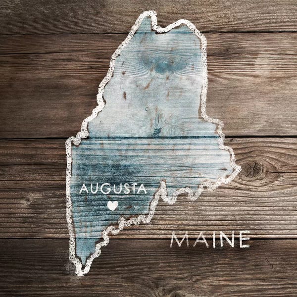 Maine: Maine Rustic Map by PI Galerie