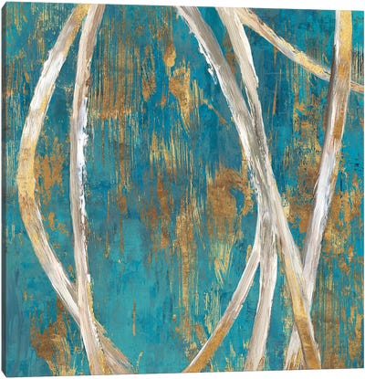 Teal Abstract I Canvas Art Print - Teal Abstract Art