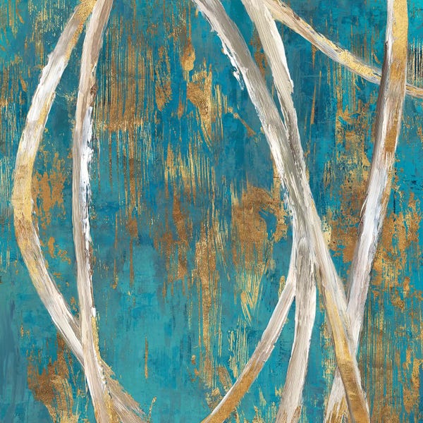 Teal Abstract Art: Teal Abstract I by PI Galerie