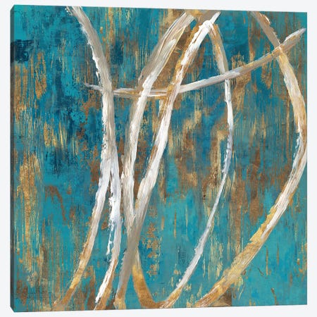 Teal Abstract II Canvas Print #PIG266} by PI Galerie Art Print