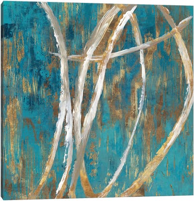 Teal Abstract II Canvas Art Print - PI Galerie